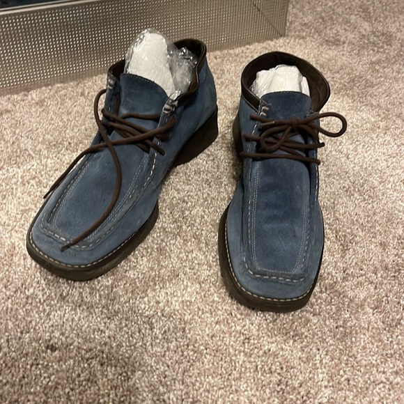 Bass Toren Blue Suede/Chocolate Ankle Loafer - Picture 3 of 4